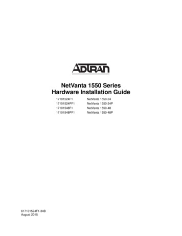 NetVanta 1510/1550 Series Hardware Installation Guide - ADTRAN