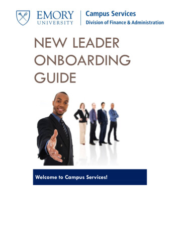 New Leader Onboarding Guide - Emory University