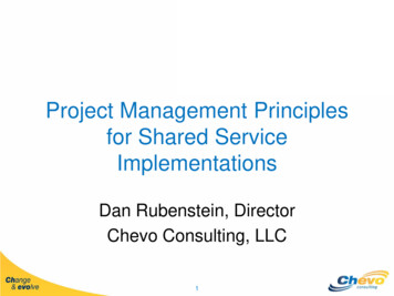 Project Management Principles For Shared Service Implementations