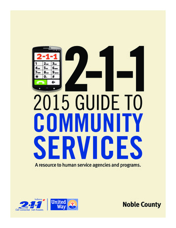 2015 Guide To Community Services