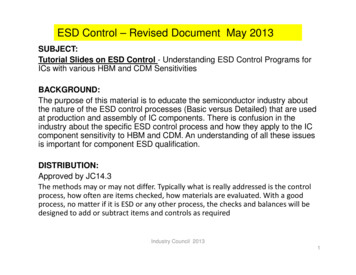 ESD Control - Revised Document May 2013 - JEDEC