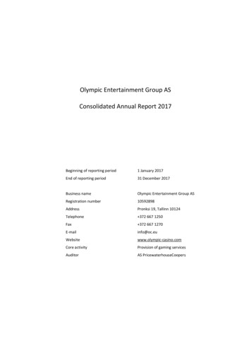Olympic Entertainment Group AS Consolidated Annual Report 2017