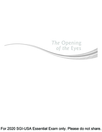 The Opening Of The Eyes - Sgi-usa 