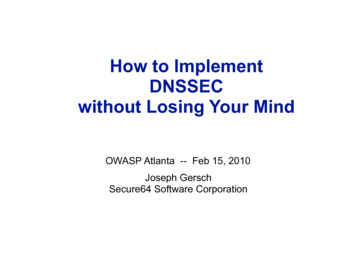 How To Implement DNSSEC Without Losing Your Mind - OWASP