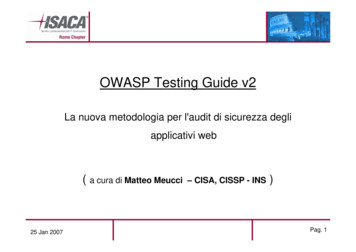OWASP Testing Guide V2 - Isaca Roma