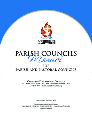 Parish Councils Manual - Archdiocese Of Milwaukee