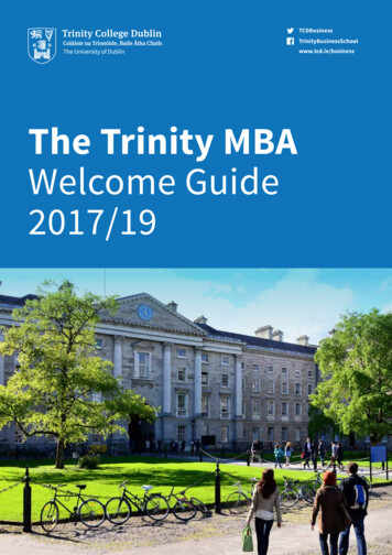 The Trinity MBA Welcome Guide 2017/19 - Trinity College Dublin