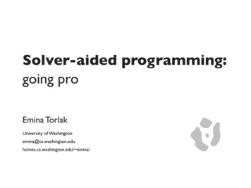 Solver-aided Programming - University Of Washington