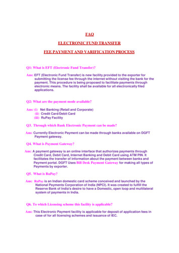 Faq Electronic Fund Transfer Fee Payment And Varification Process