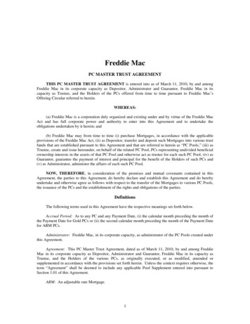 PC Master Trust Agreement, March 11, 2010 - Freddie Mac