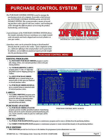 Purchase Control System - Infonetics