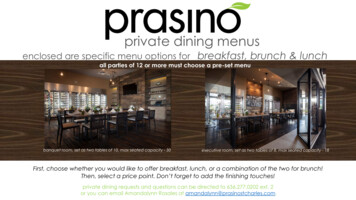 Private Dining Menus - Prasino St. Charles