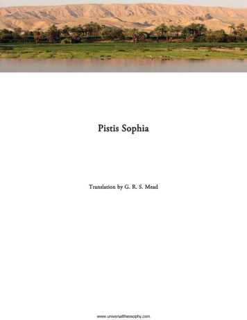 Pistis Sophia - Universal Theosophy