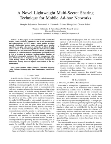 A Novel Lightweight Multi-Secret Sharing Technique For Mobile Ad-hoc .