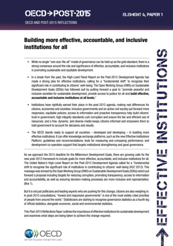Building More Effective, Accountable, And Inclusive Institutions . - OECD