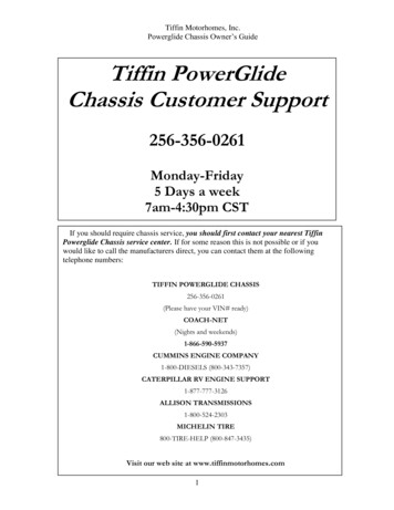 Tiffin Motorhomes, Inc. Powerglide Chassis Owner's Guide Tiffin .