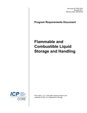 Flammable And Combustible Liquid Storage And Handling
