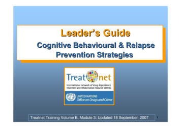 Cognitive Behavioural & Relapse Prevention Strategies