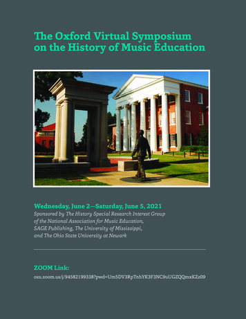 The Oxford Virtual Symposium On The History Of Music Education