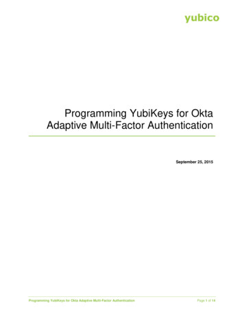 Programming YubiKeys For Okta Adaptive Multi-Factor . - FCA WiTECH