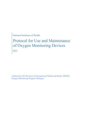 Protocol For Use And Maintenance Of Oxygen Monitoring Devices