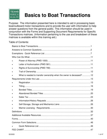 Basics To Boat Transactions - Texas