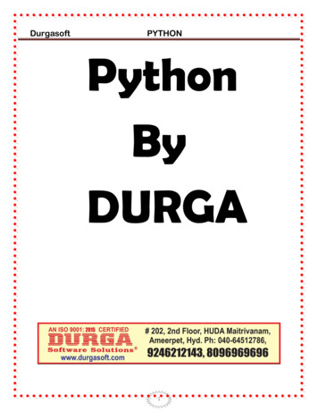 Durgasoft PYTHON Python By - GitHub