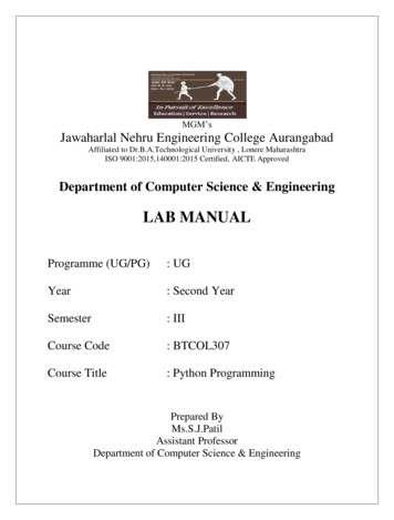 LAB MANUAL - Jawaharlal Nehru Engineering College