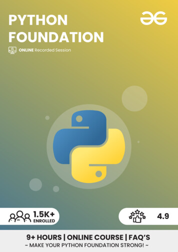 Python Foundation - GeeksforGeeks