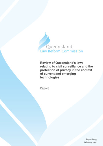 Review Of Queensland's Laws Relating To Civil Surveillance And The .
