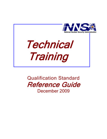 TECHNICAL TRAINING QUALIFICATION STANDARD REFERENCE GUIDE - Energy