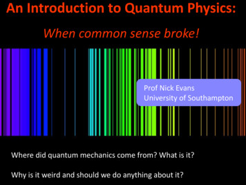 An Introduction To Quantum Physics - University Of Southampton