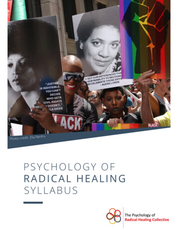 Radical Healing Syllabus[4] - School Of Social Work