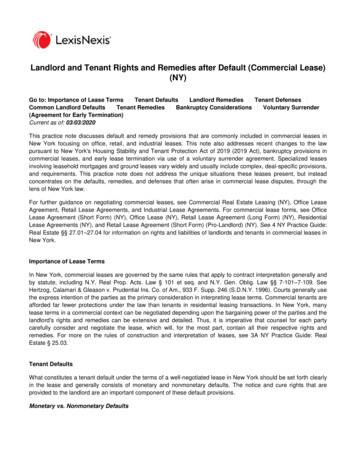 Landlord And Tenant Rights And Remedies After Default (Commercial Lease .