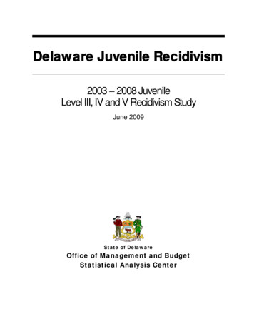 Delaware Juvenile Recidivism