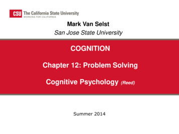 COGNITION Chapter 12: Problem Solving Cognitive Psychology