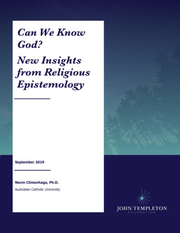 Can We Know God? New Insights From Religious Epistemology