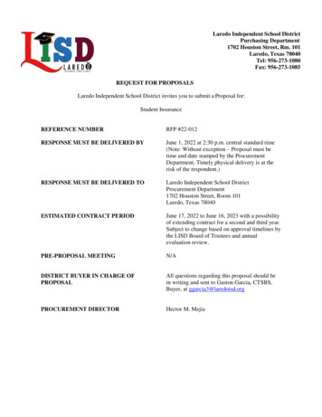 Laredo Independent School District Purchasing Department 1702 Houston .