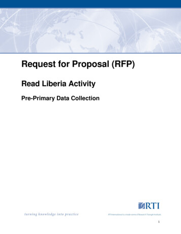 Request For Proposal (RFP) - RTI International