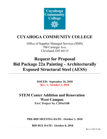 Request For Proposal Bid Package 22a Painting - Architecturally Exposed .