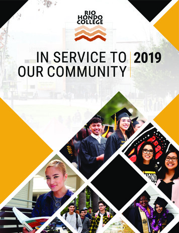 IN SERVICE TO 2019 OUR COMMUNITY - Rio Hondo College