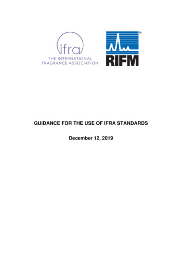 IFRA Guidance For The Use Of IFRA Standards - Rifm 