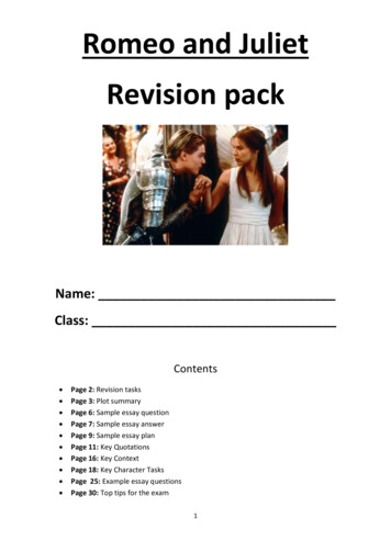 Romeo And Juliet Revision Pack - Schudio