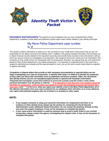 Identity Theft Victim's Packet - Reno Police Department