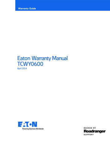 Eaton Warranty Manual TCWY0600