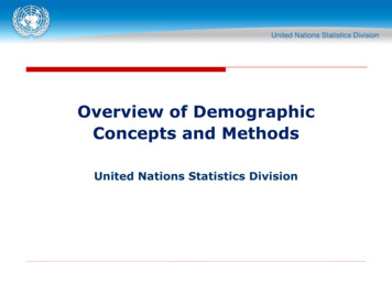 Overview Of Demographic Concepts And Methods - UNSD
