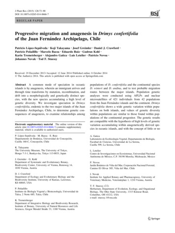 Progressive Migration And Anagenesis In Drimys Confertifolia . - Springer