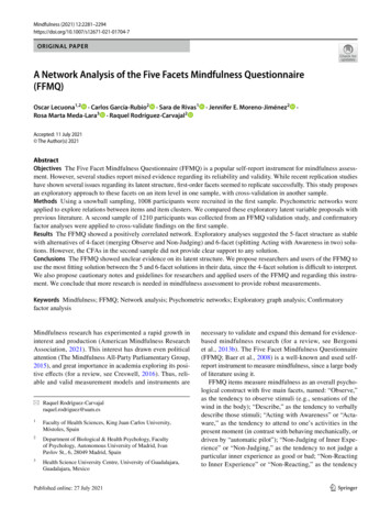 A Network Analysis Of The Five Facets Mindfulness . - Springer