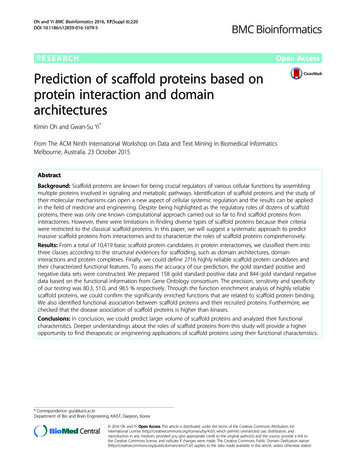 Prediction Of Scaffold Proteins Based On Protein Interaction And Domain .