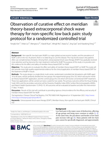 Observation Of Curative Effect On Meridian Theory-based Extracorporeal .